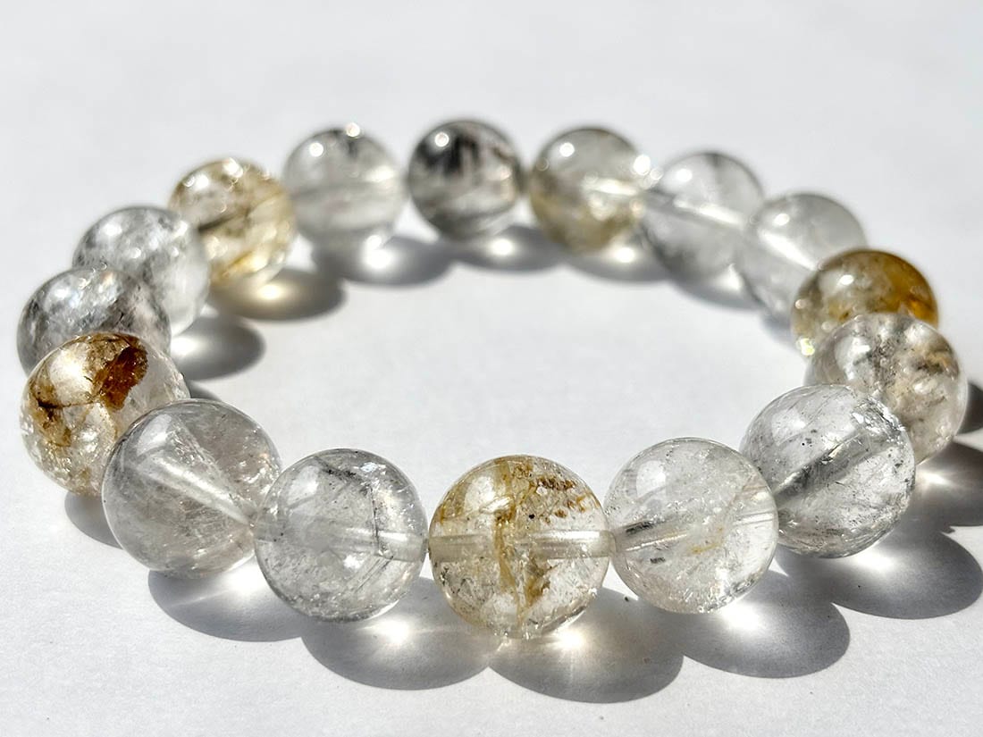 ニューヨーク州産 ハーキマーダイヤモンド ブレスレット 13mm / Herkimer Diamond