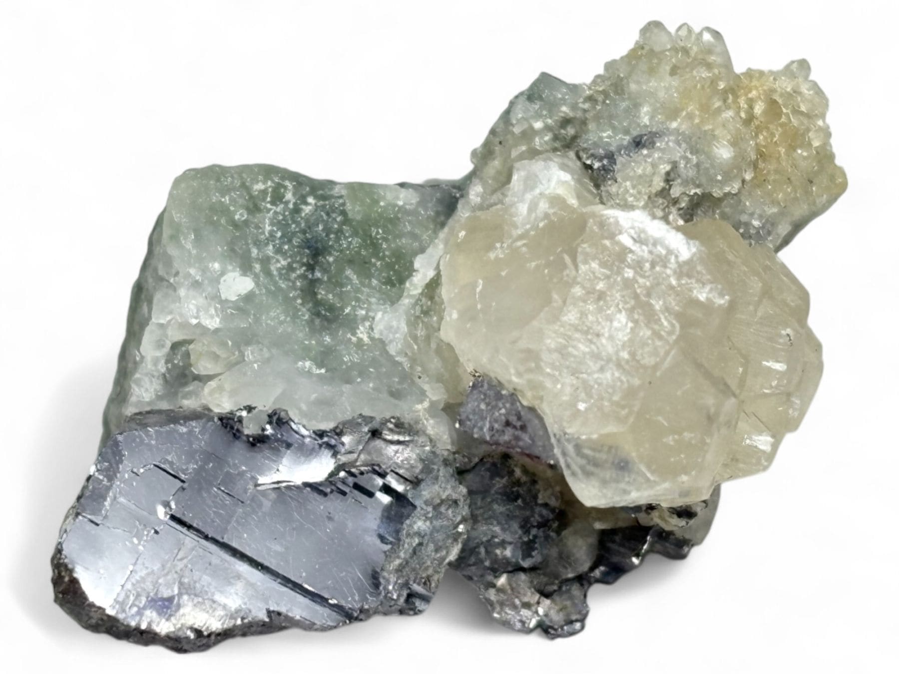 岐阜県吉城郡神岡鉱山産 カルサイト ＆ ガレナ / Calcite ＆ Galena( 方解石 方鉛鉱 )