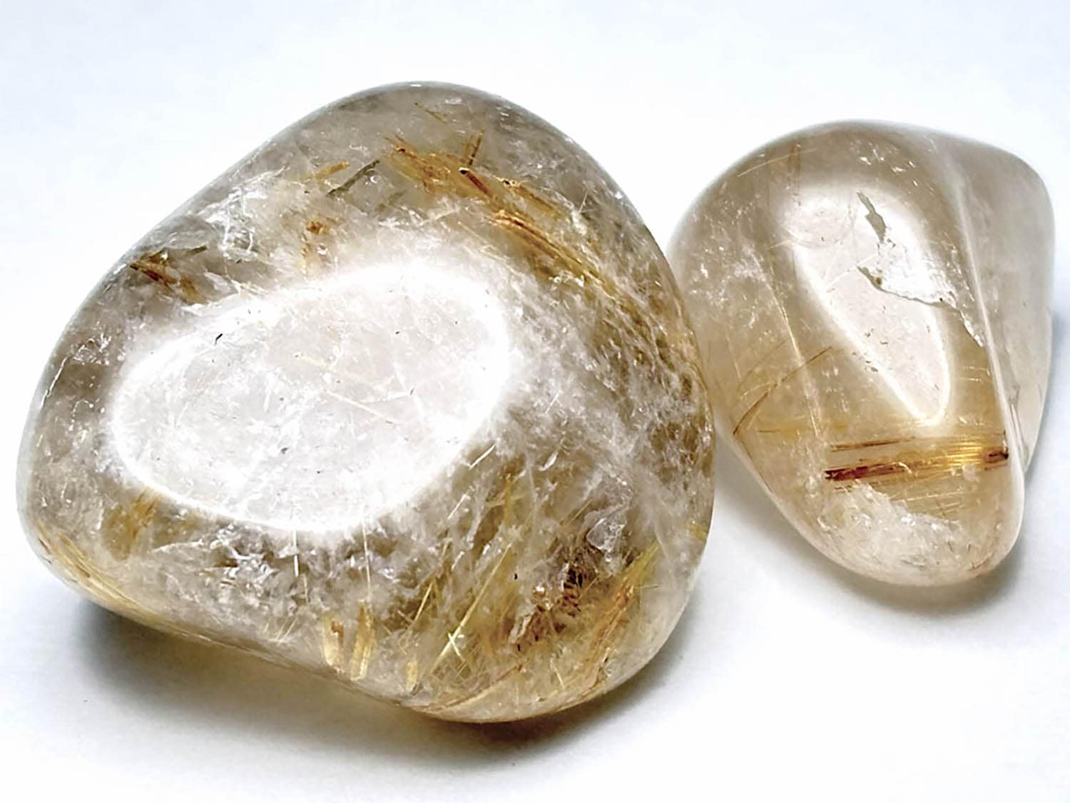 【ブラジル産】ルチルクォーツのタンブル ルチルクォーツ タンブル 2個セット