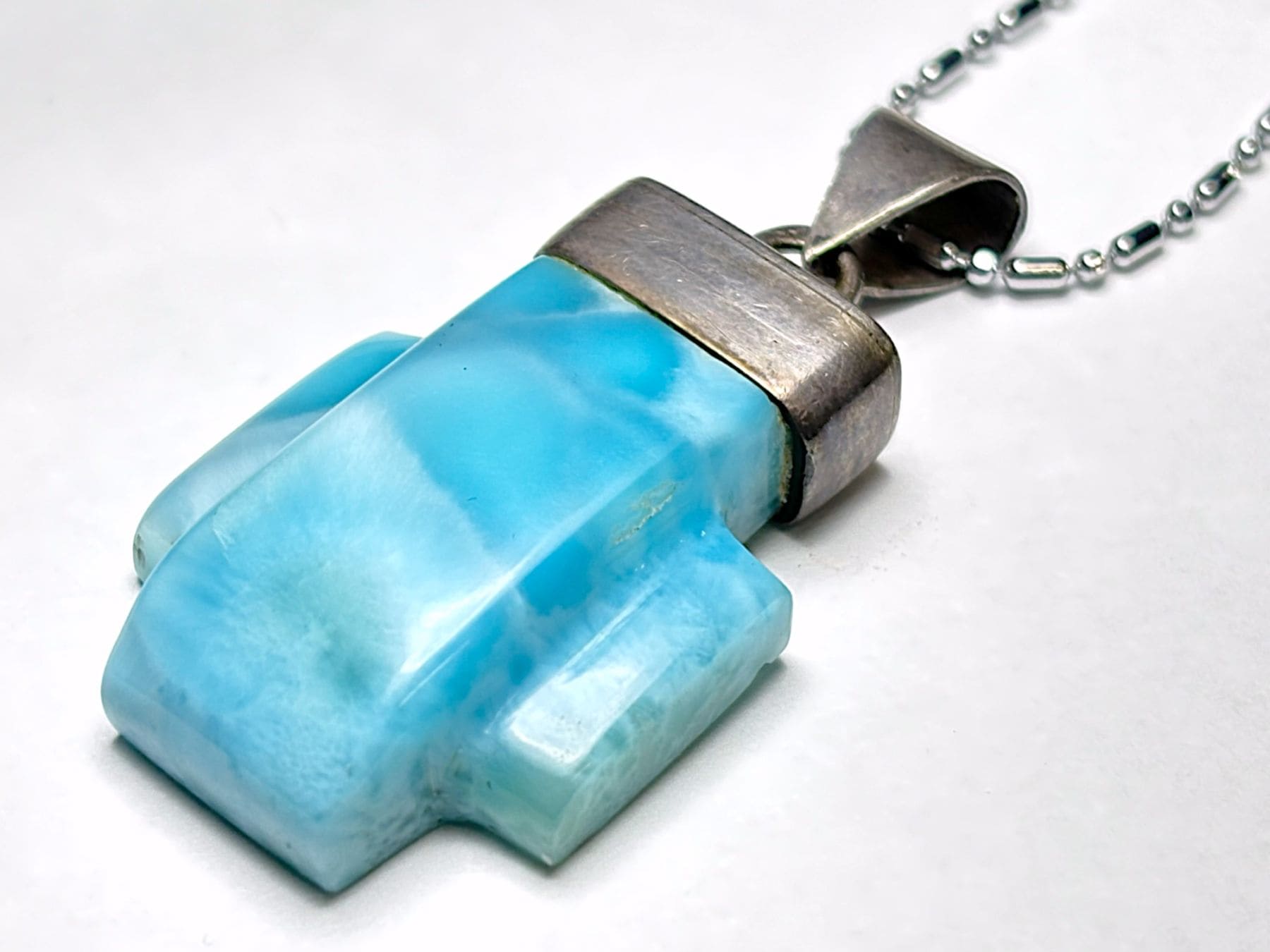 【高品質】 ドミニカ共和国産 ラリマー ペンダントトップ / Larimar