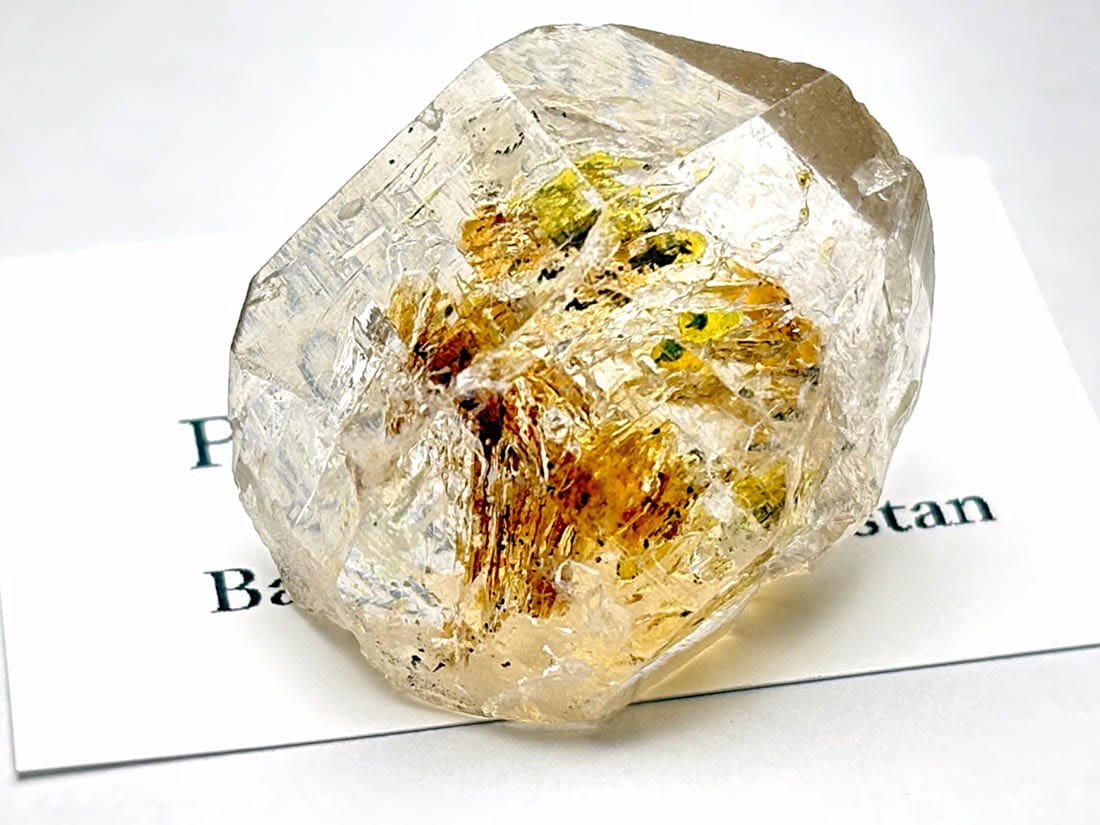 (蛍光) パキスタン産 石油入り水晶 / Petroleum in Quartz
