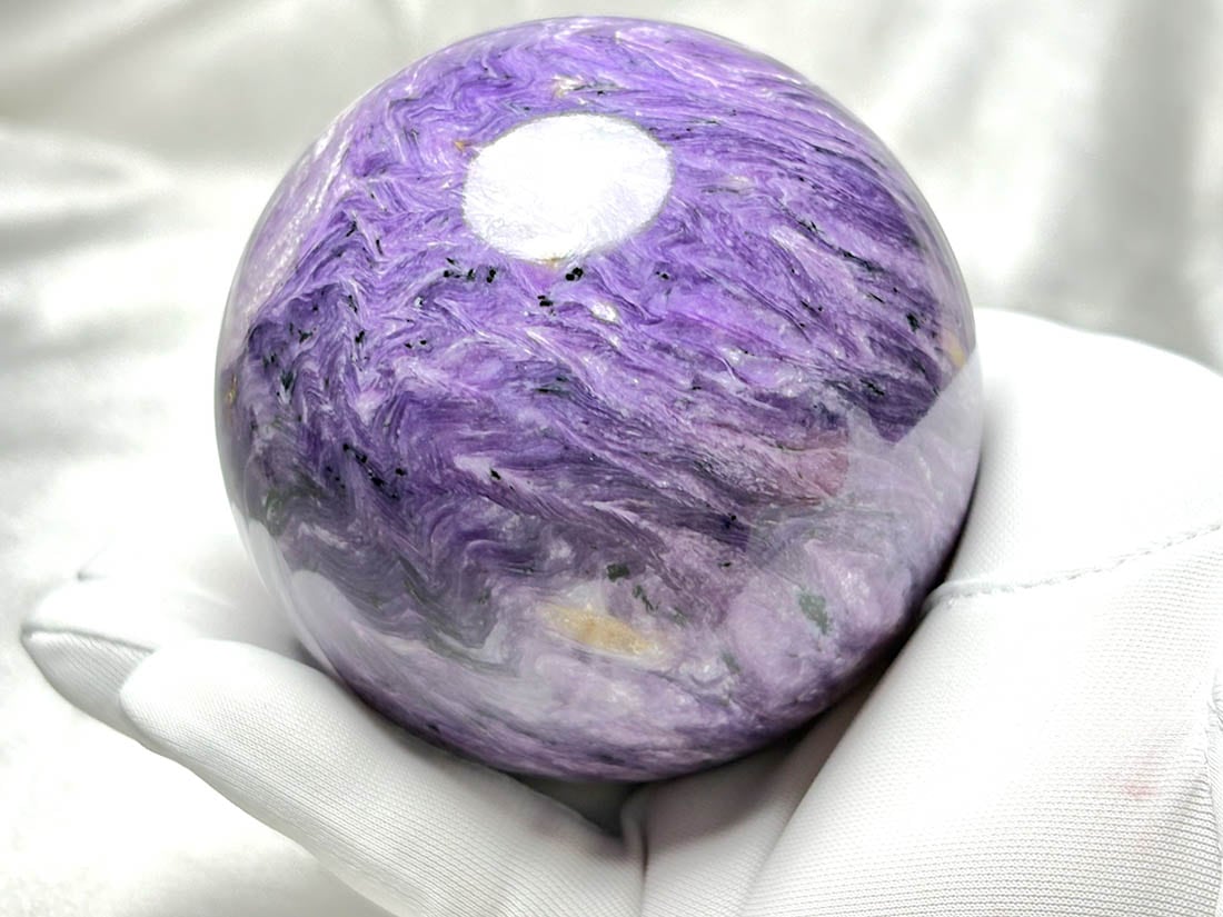 ロシア産 チャロアイト 74mm 丸玉 / Charoite
