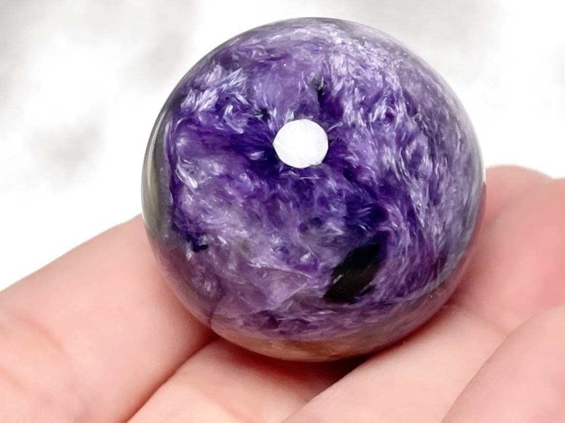 すっごく綺麗!チャロアイト! ロシア産 チャロアイト 28mm 丸玉 / Charoite