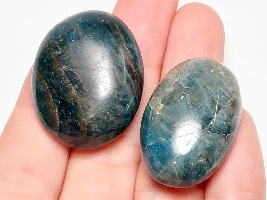 マダガスカル産 ブルーアパタイト タンブル 2個セット (燐灰石) /Apatite