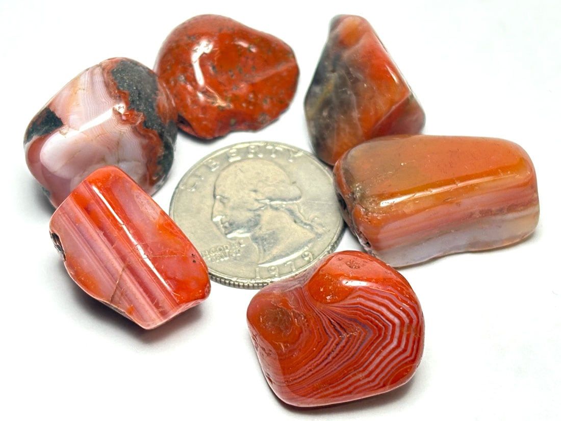 カーネリアン タンブル 6個セット (紅玉髄) / Carnelian
