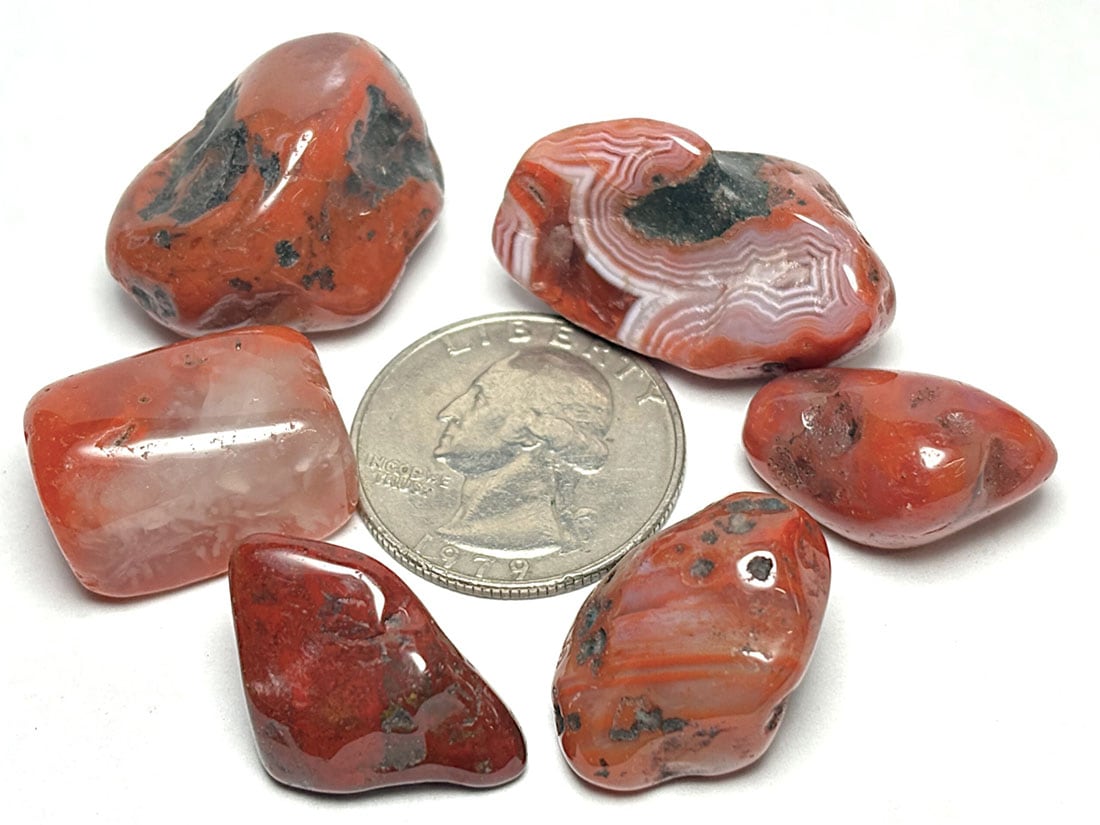 カーネリアン タンブル 6個セット (紅玉髄) / Carnelian