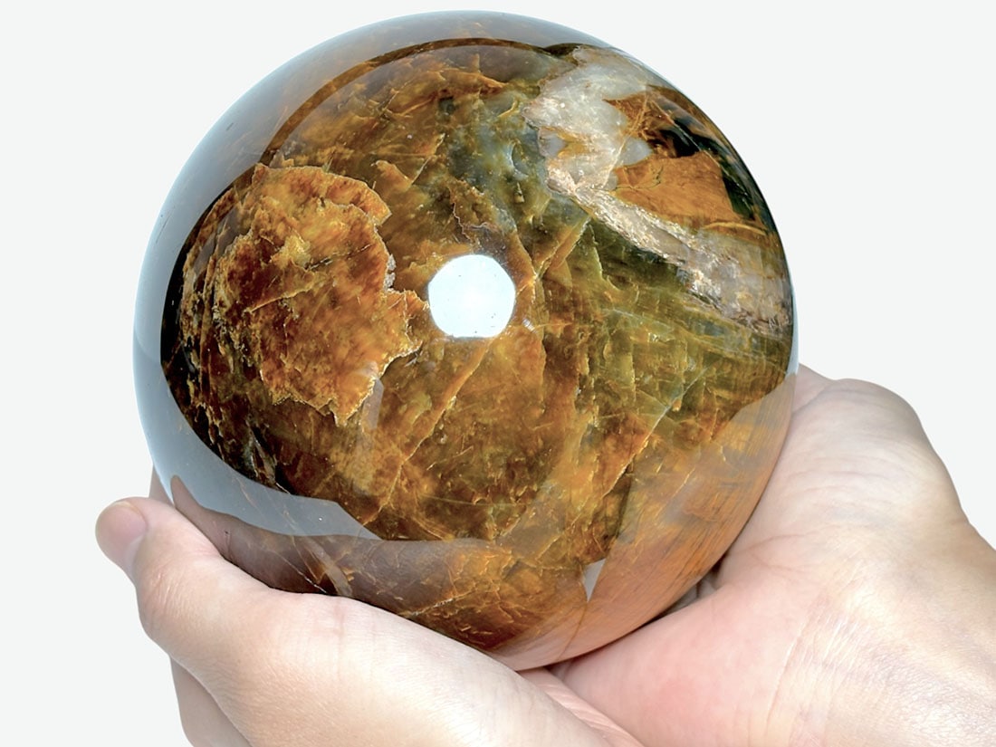 【ビッグサイズ】ネライト(タイガーアイ) 120mm丸玉 / Nelite