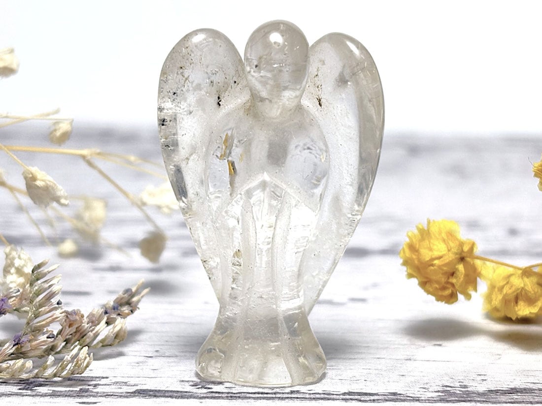 水晶 エンジェル彫刻