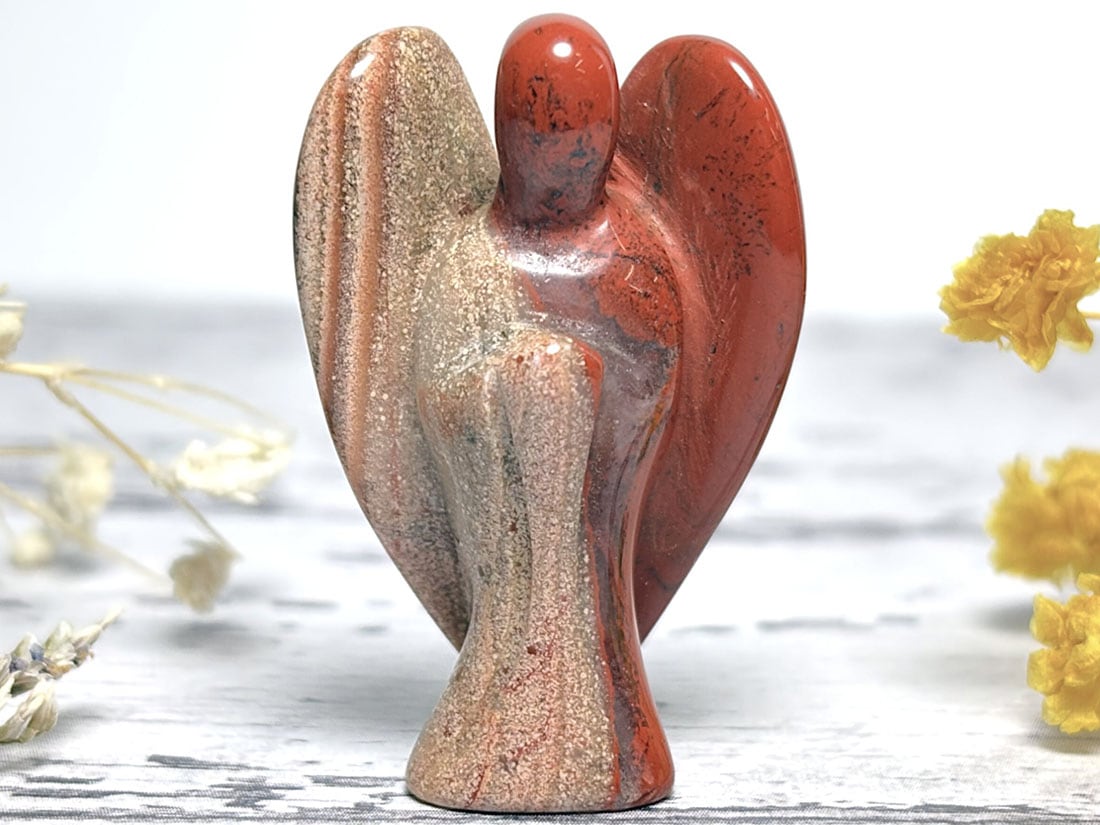 レッドジャスパー エンジェル彫刻