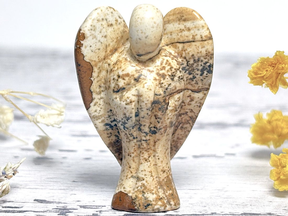 ピクチャージャスパー エンジェル彫刻