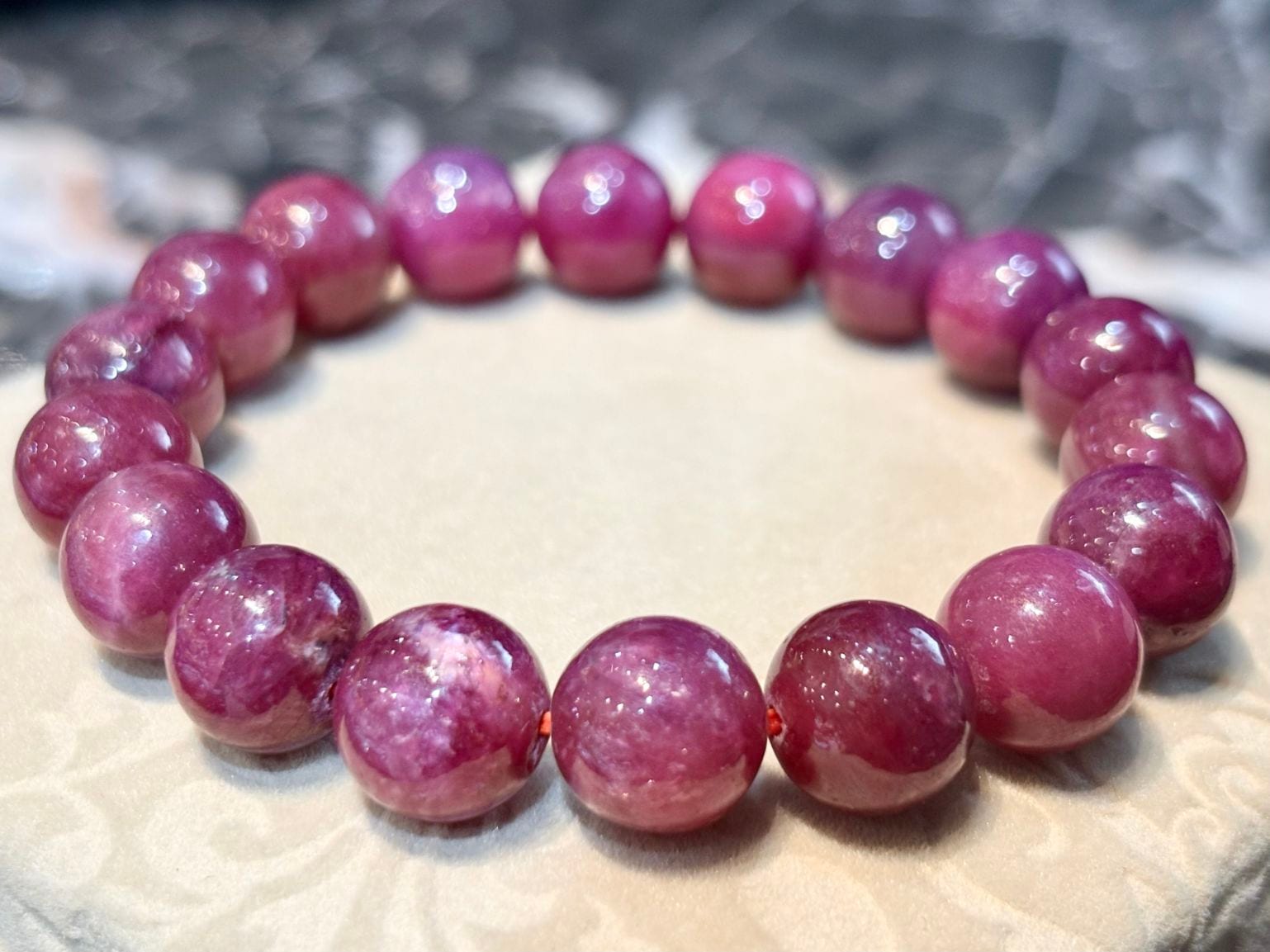 【高品質】天然ルビー 11mm ブレスレット (紅玉) /Ruby