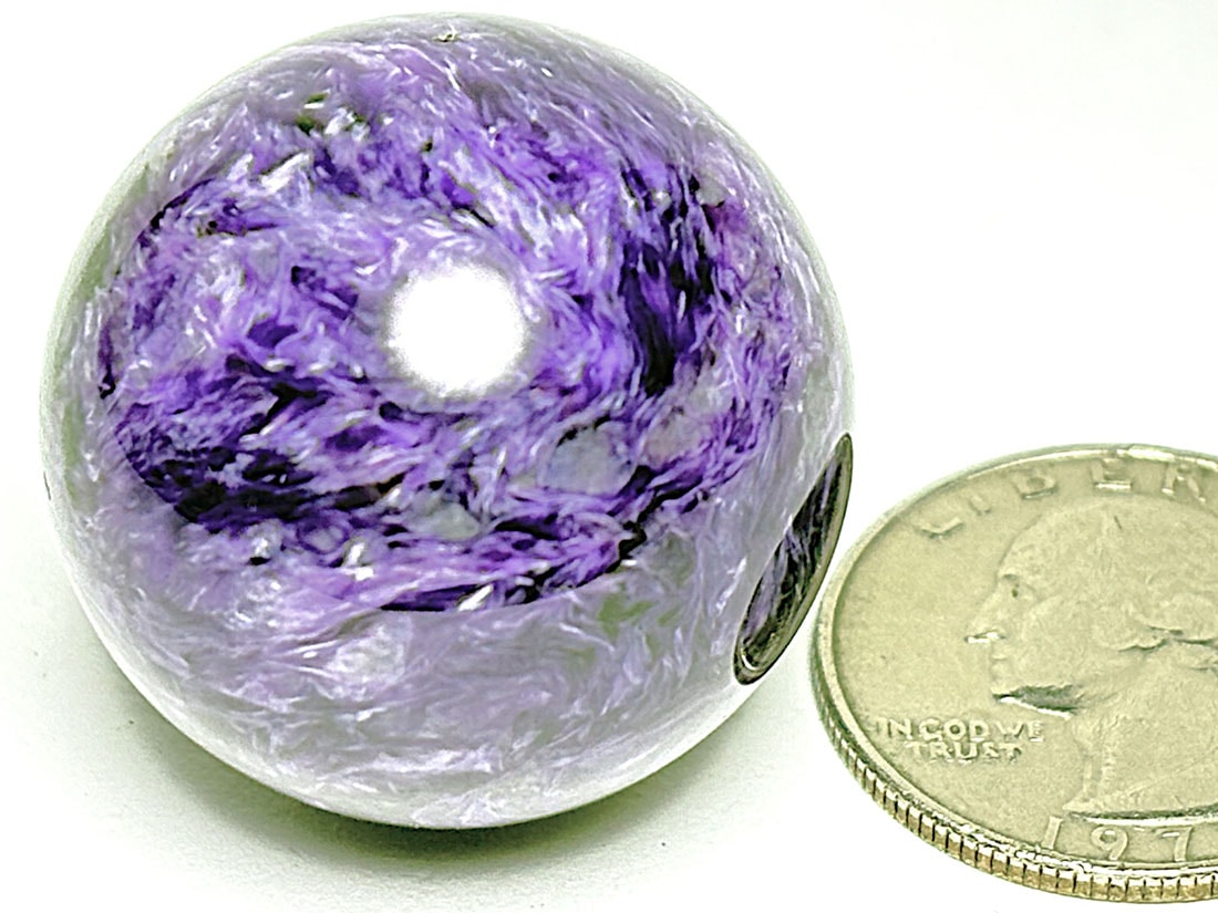 ロシア産 チャロアイト 29mm 丸玉 / Charoite Sphere