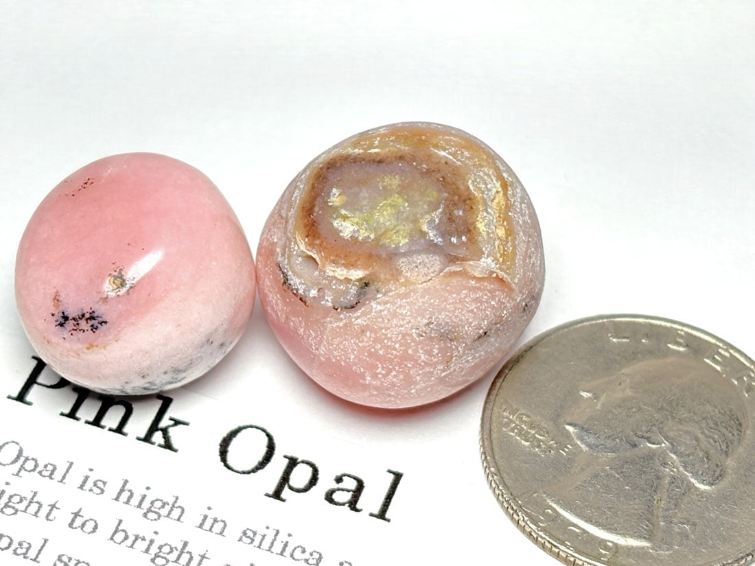 ペルー産 ピンクオパール タンブル  2個セット / Pink Opal 