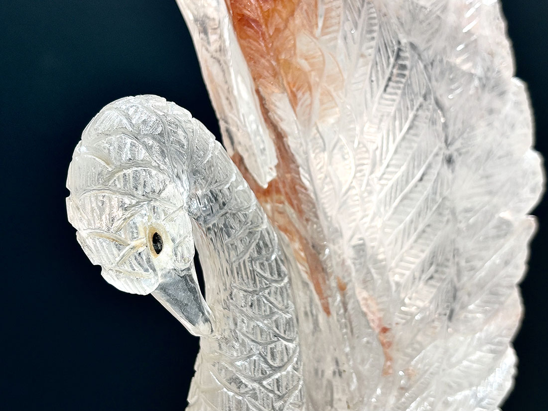 水晶 スワン彫刻 / Swan Quartz