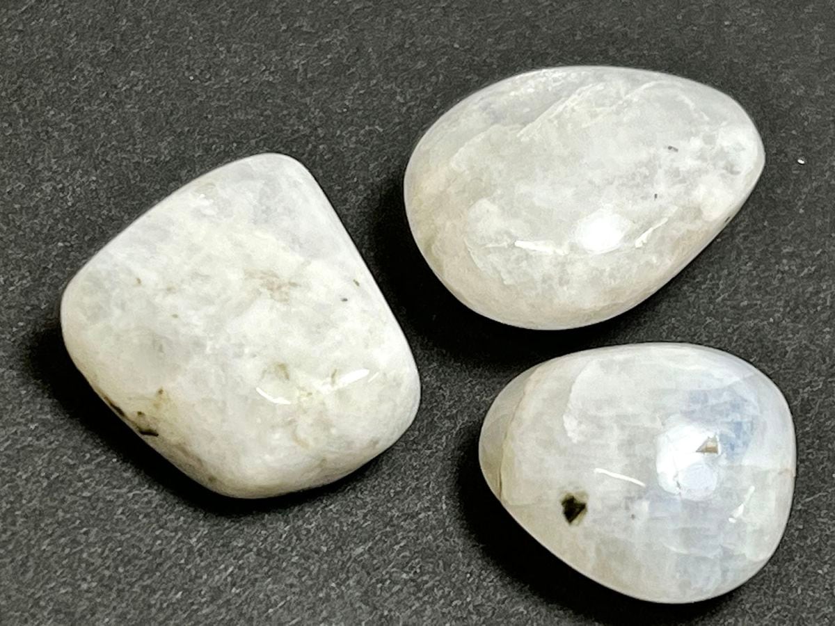 インド産 レインボームーンストーン タンブル 3個セット / Rainbow Moon Stone