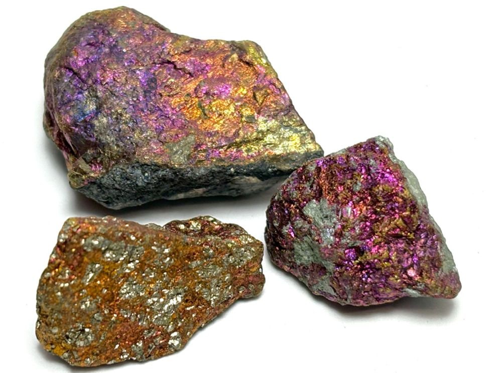 メキシコ産 マルチカラー  チャルコパイライト (３個セット) /Chalcopyrite