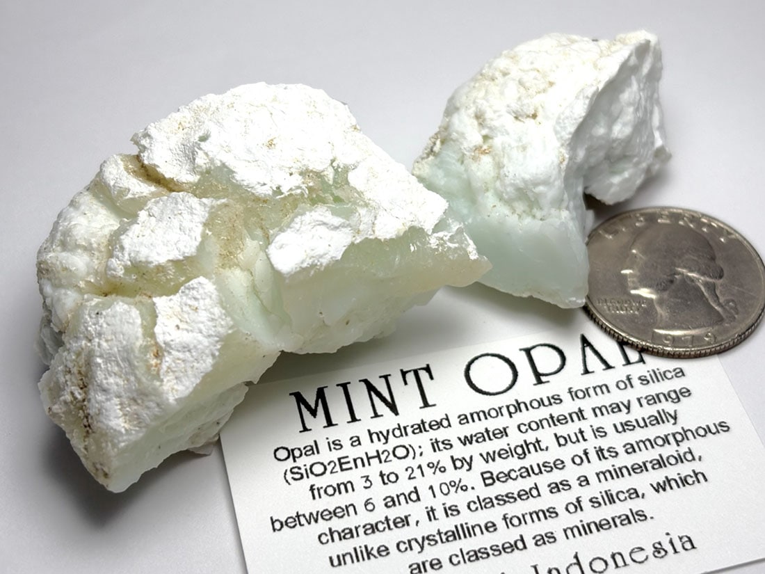 インドネシア産 ミントオパール 2個セット ( 蛋白石 )/ Mint Opal