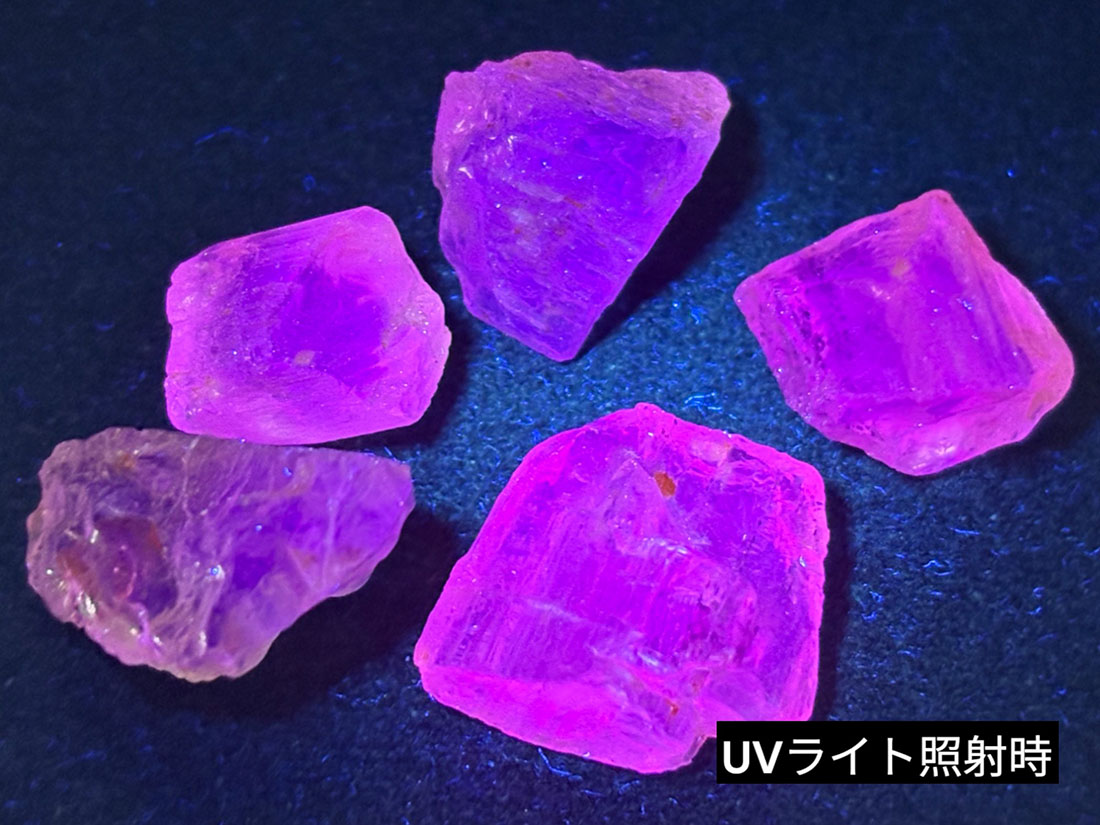 (蛍光) タンザニア産スキャポライト 5個セット ( 柱石 ) / Scapolite