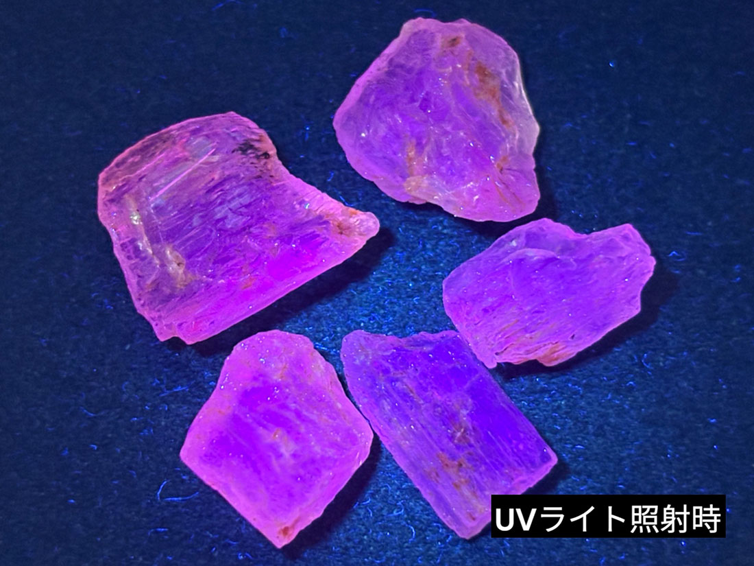 (蛍光) タンザニア産スキャポライト 5個セット ( 柱石 ) / Scapolite
