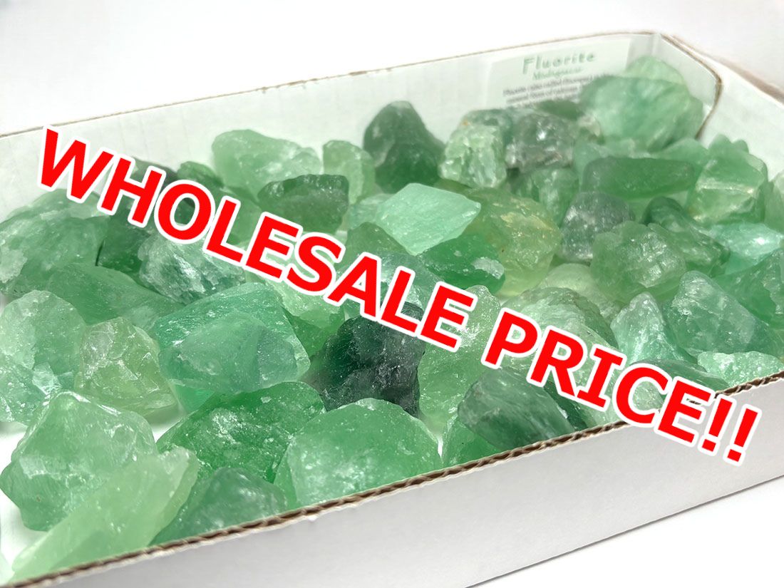 マダガスカル産 フローライト ラフ まとめ売り アソート (2kg)【ホールセールプライス】/Fluorite