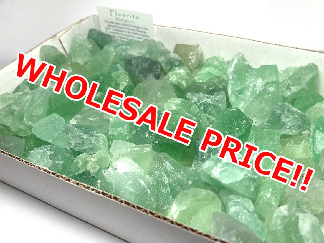 マダガスカル産 フローライト ラフ まとめ売り アソート (2kg)【ホールセールプライス】/Fluorite