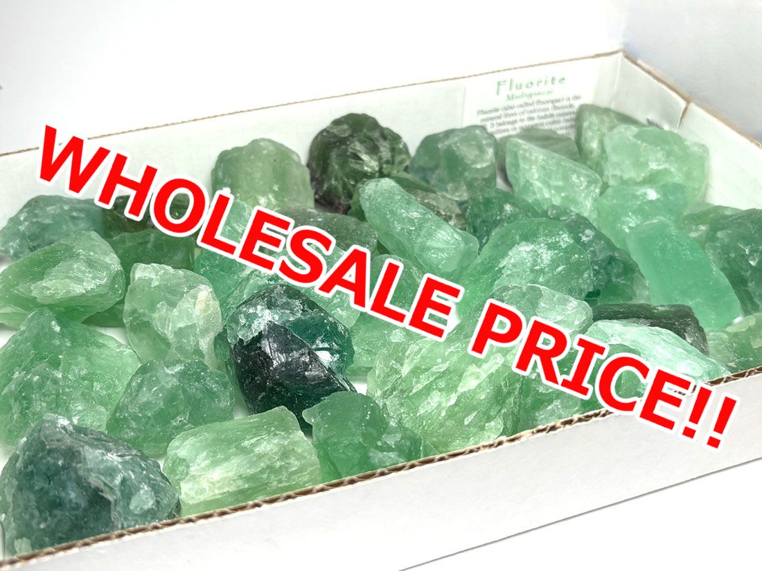 マダガスカル産 フローライト ラフ まとめ売り アソート (2kg)【ホールセールプライス】/Fluorite