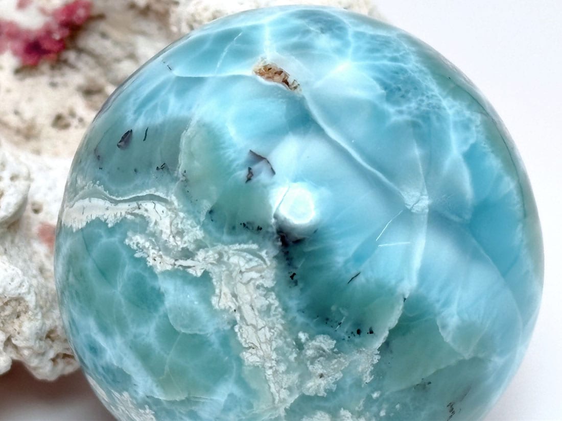 ドミニカ共和国産 ラリマー 41mm 丸玉 / Larimar ( ソーダ珪灰石 / ブルーペクトライト )