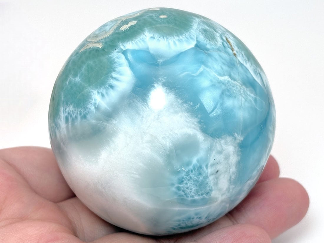 ドミニカ共和国産 ラリマー 60mm 丸玉 / Larimar ( ソーダ珪灰石 / ブルーペクトライト )