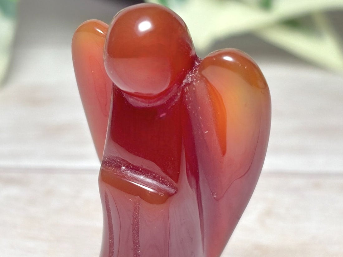 天然石 ( カーネリアン ) エンジェル彫刻 / Angel