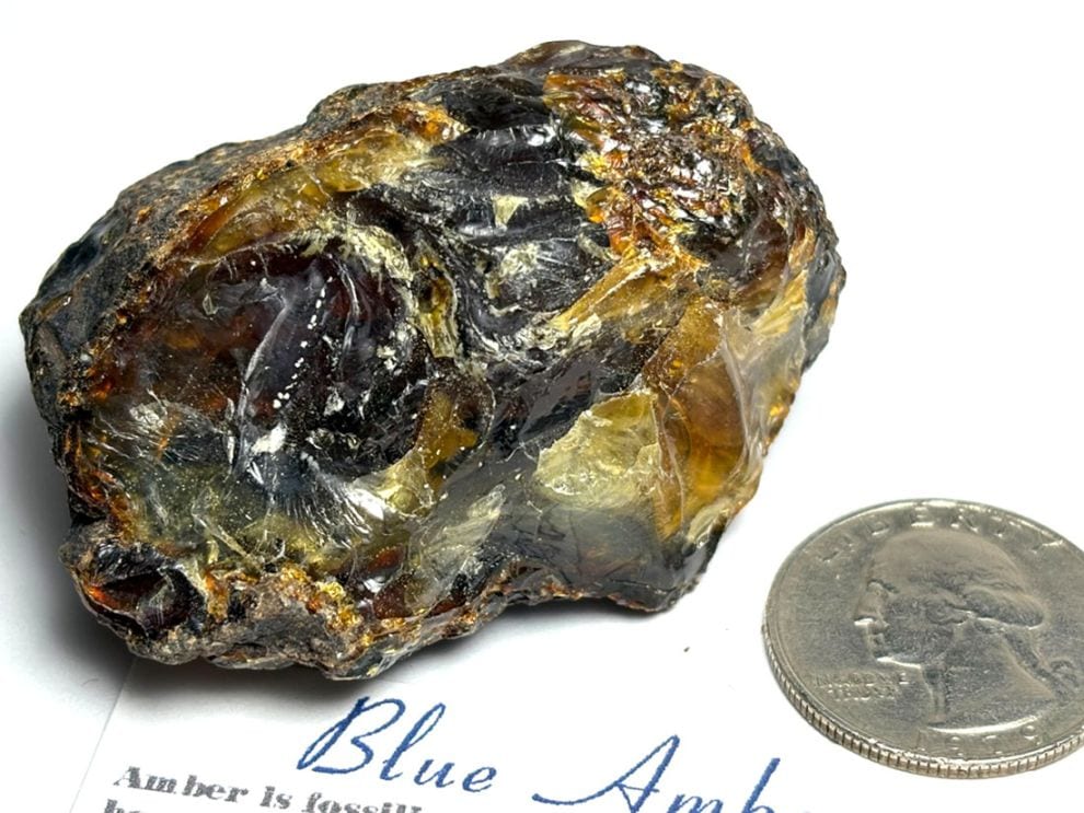 インドネシア・スマトラ産  ブルーアンバー ラフ ( 青琥珀 ) / BlueAmber