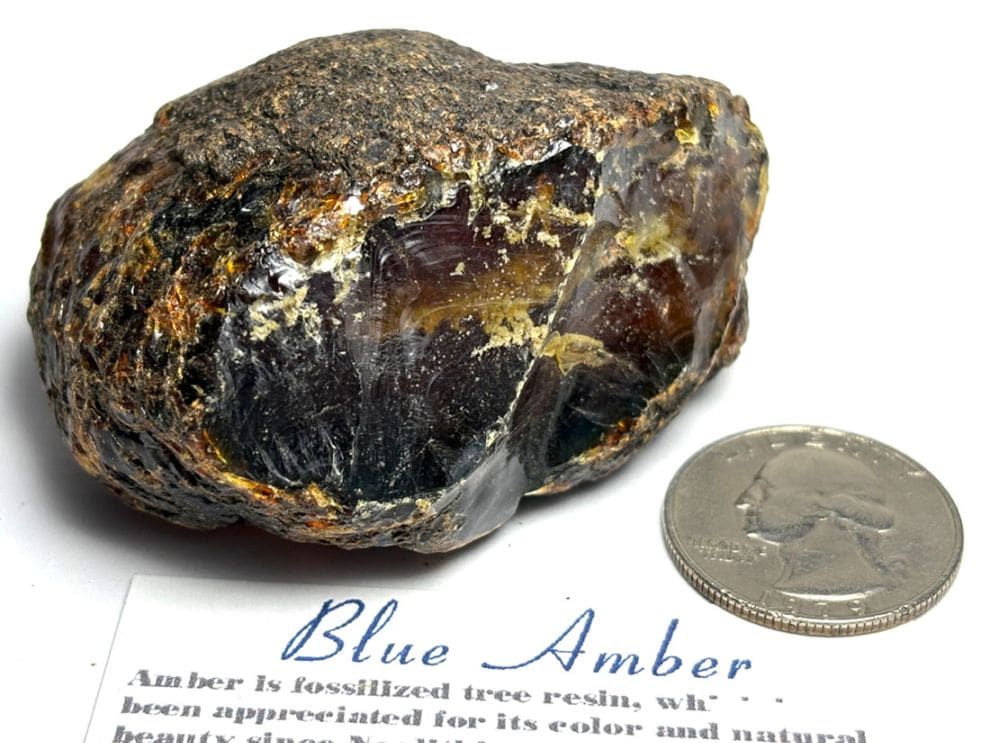 インドネシア・スマトラ産  ブルーアンバー ラフ ( 青琥珀 ) / BlueAmber
