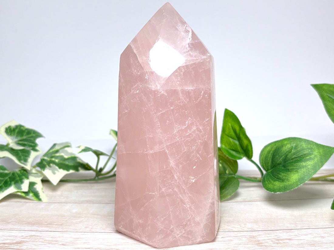 ハナチャ⭐️ phoolローズクォーツ ローズクォーツ ポイント型 ポリッシュ / Rose Quartz
