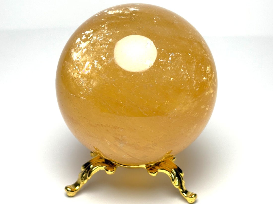 メキシコ産 ハニーカルサイト 直径64mm丸玉/ Honny Calcite