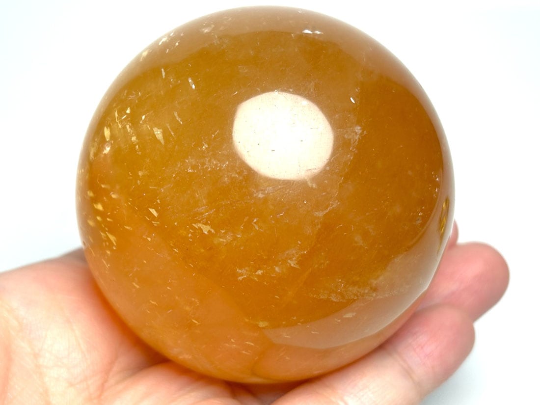 メキシコ産 ハニーカルサイト 直径70mm丸玉/ Honny Calcite