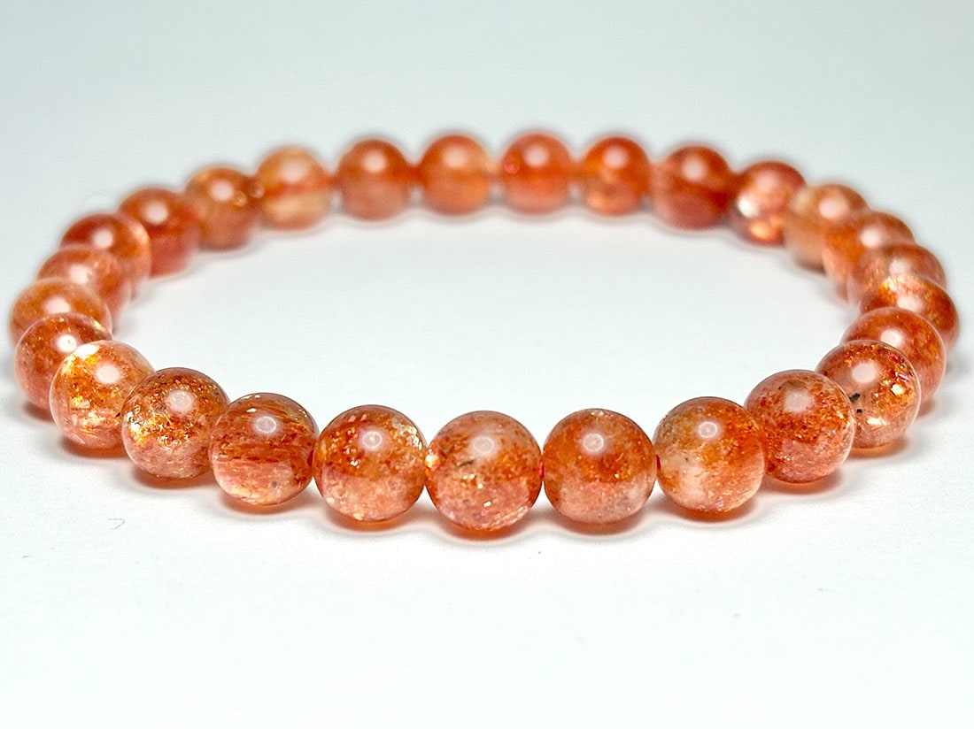 【高品質】 サンストーン 6mm ブレスレット  ( 日長石 )/ Sunstone