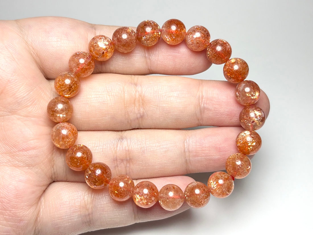 【高品質】 サンストーン 8mm ブレスレット  ( 日長石 )/ Sunstone