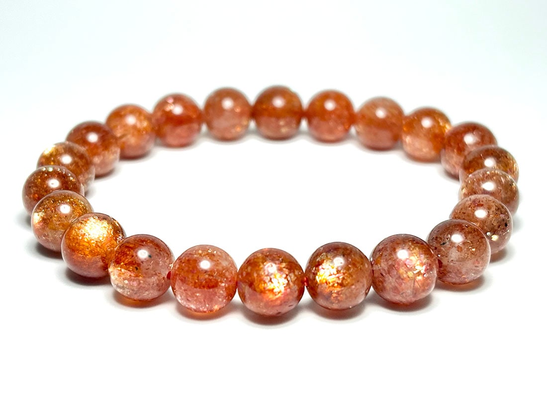【高品質】 サンストーン 8mm ブレスレット  ( 日長石 )/ Sunstone