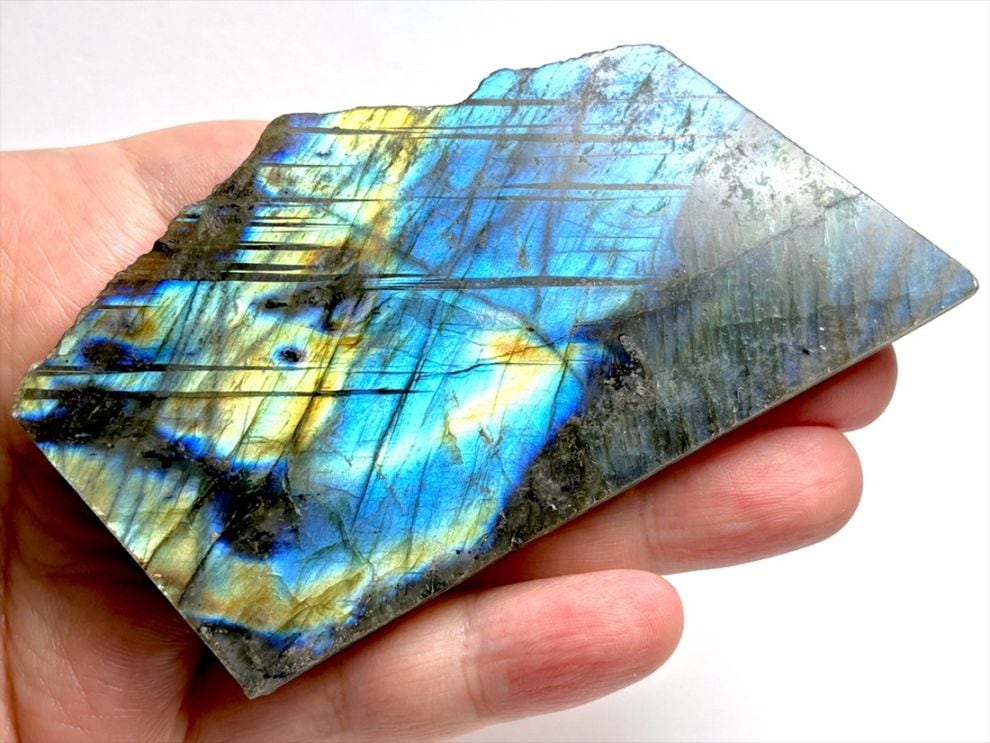 マダガスカル産 ラブラドライト 一面磨き / Labradorite