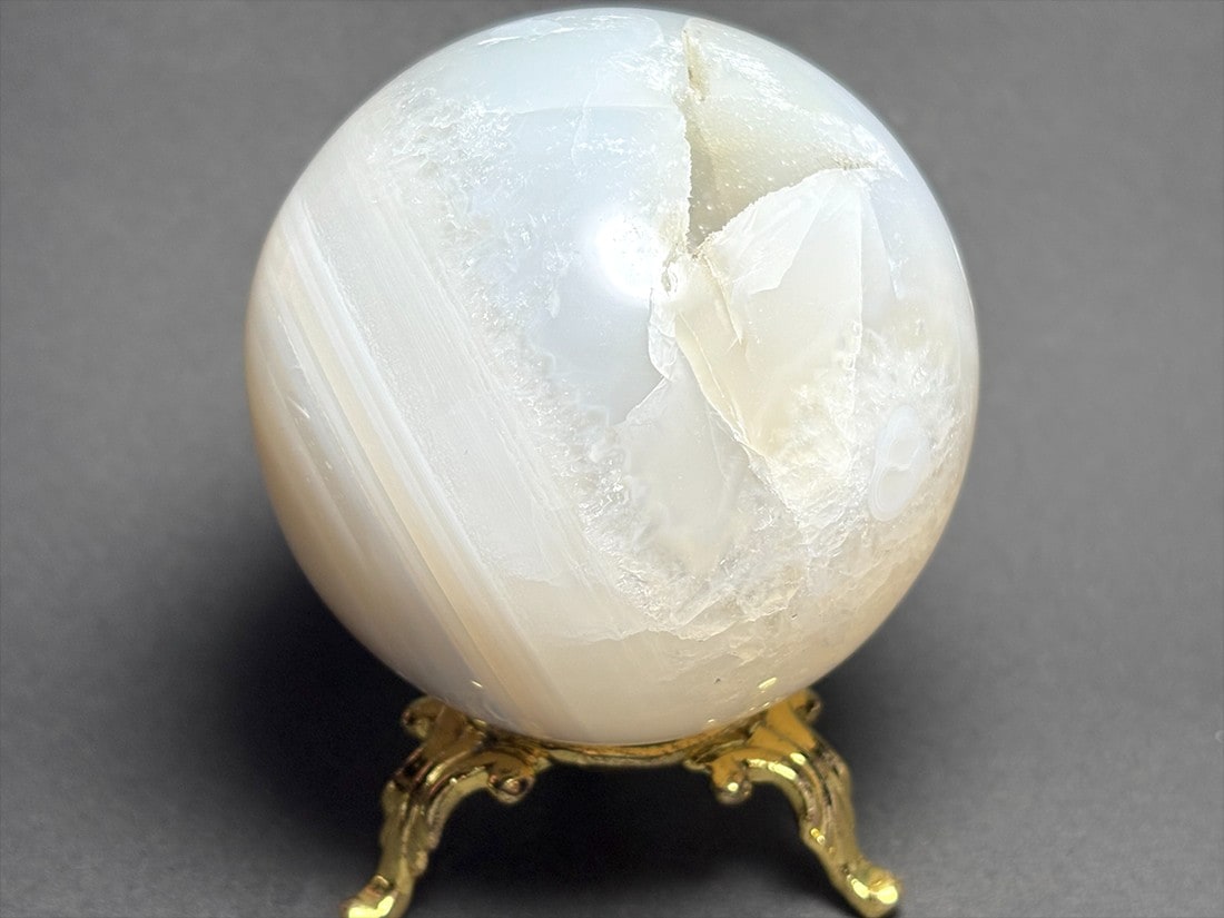 水晶 ＆ アゲート 67mm 丸玉 / Quartz & Agate