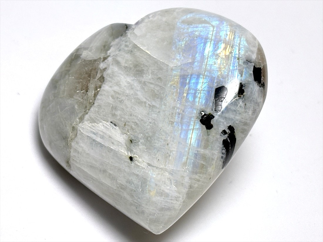 インド産 レインボームーンストーン  ハート型 ポリッシュ/ Rainbow Moon Stone