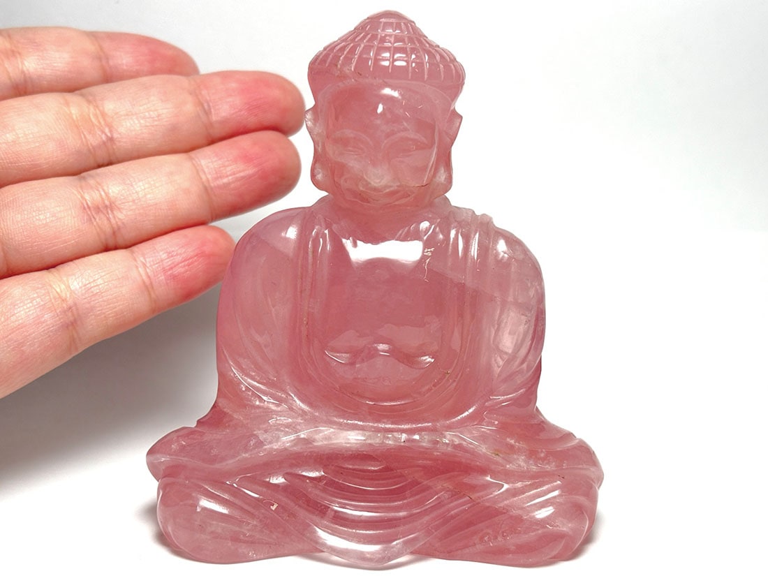 ローズクォーツ 大仏彫刻 / Rose Quartz