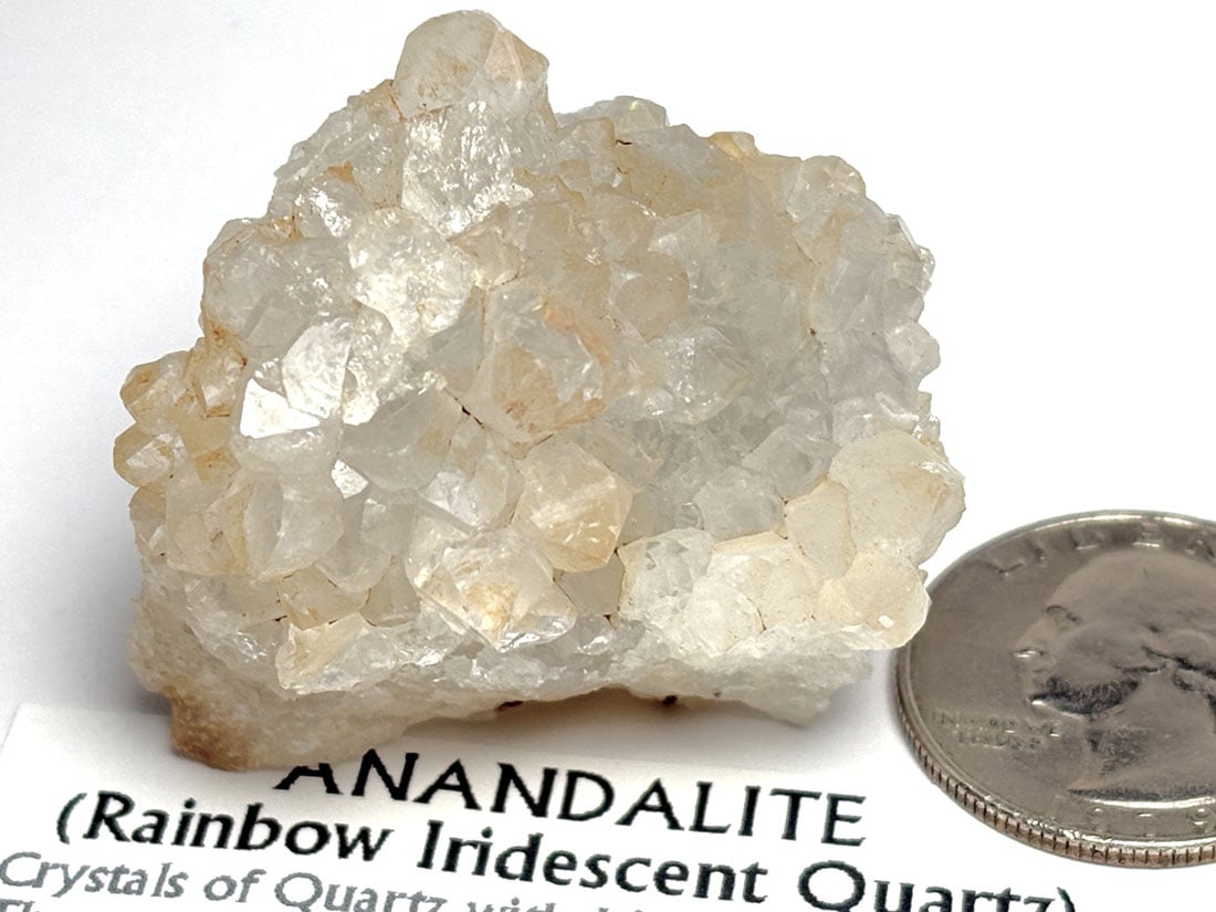 インド産 天然アナンダライト  クラスター / Anandalite(Rainbow Iridescent Quartz)