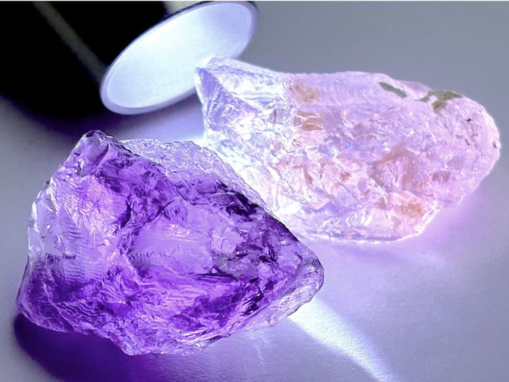 ブラジル産 エッチドアメジスト 2個セット (蝕像紫水晶)/ Etched Amethyst