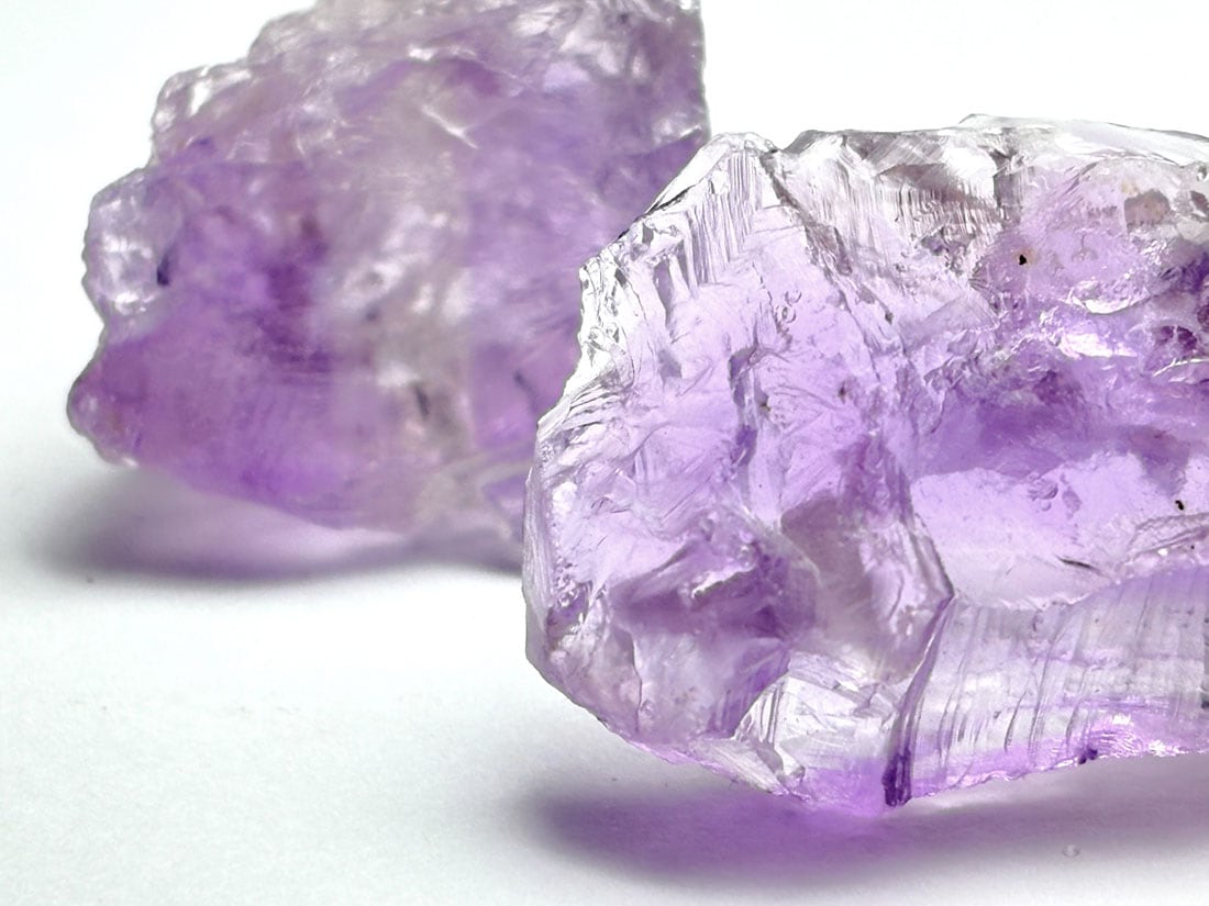 ブラジル産 エッチドアメジスト 2個セット (蝕像紫水晶)/ Etched Amethyst