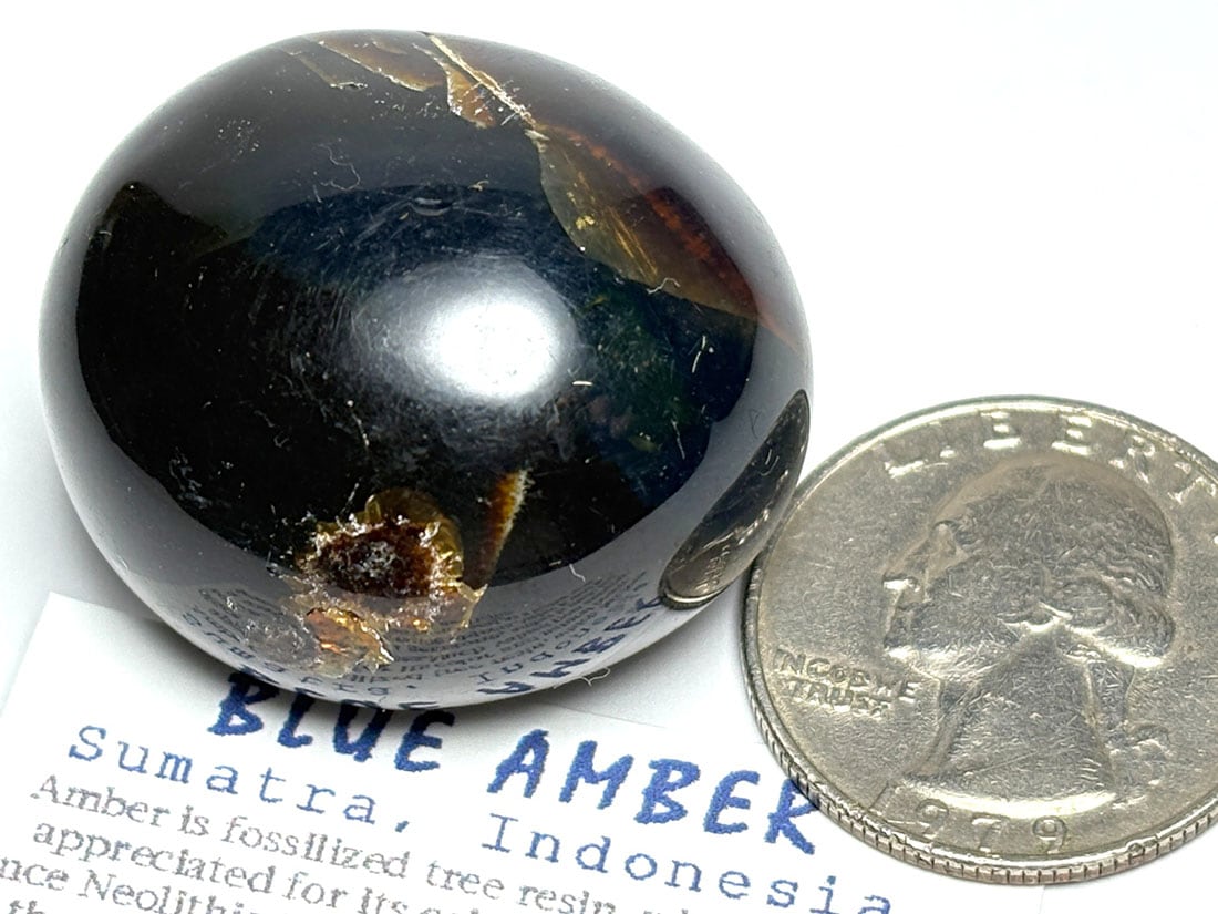 インドネシア・スマトラ産  ブルーアンバー タンブル  ( 青琥珀 ) / BlueAmber