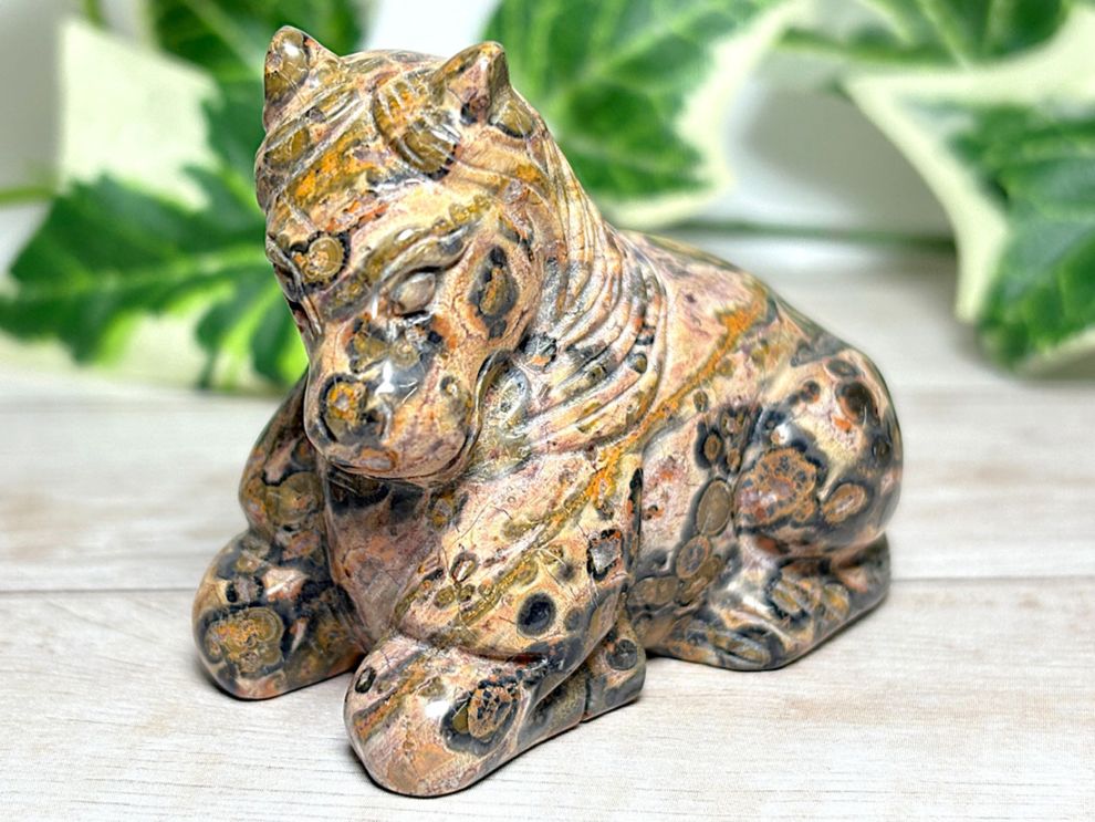 【2026年干支】馬彫刻 レオパードスキンジャスパー