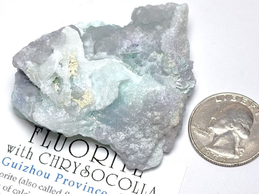 貴州省産 フローライトwithクリソコラ / Fluorite with Chrysocolla  (蛍石・珪孔雀石)