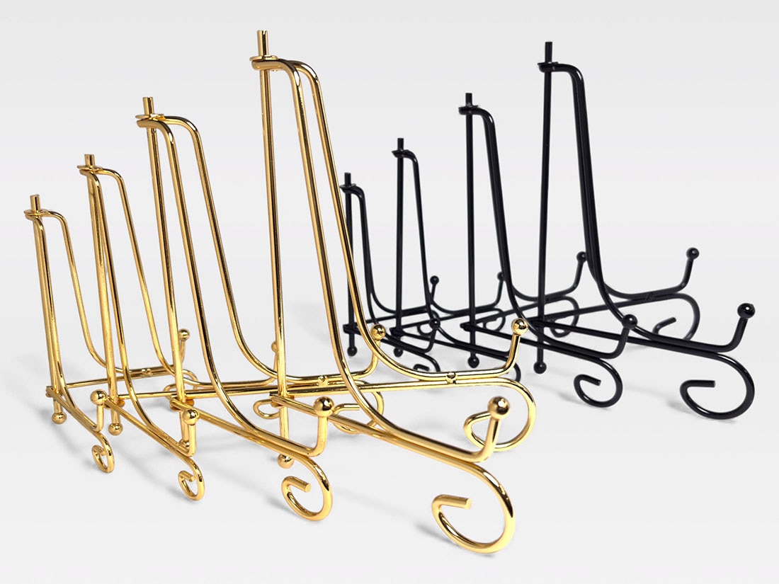 天然石スタンド2個セット Bタイプ (ゴールド/ブラック) 4サイズ展開