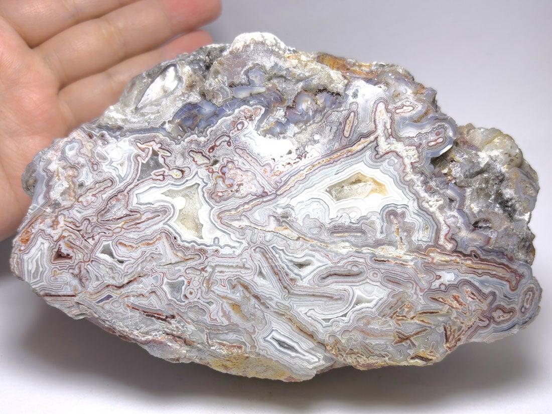 瑪瑙 レース瑪瑙 レースアゲート 紫 W150×H80×D100 レース瑪瑙 ピンク