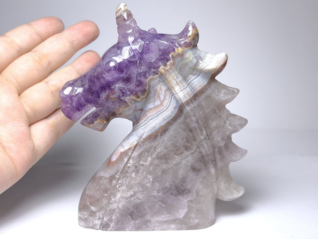 アメジスト ユニコーン彫刻 / Amethyst Unicorn Carving